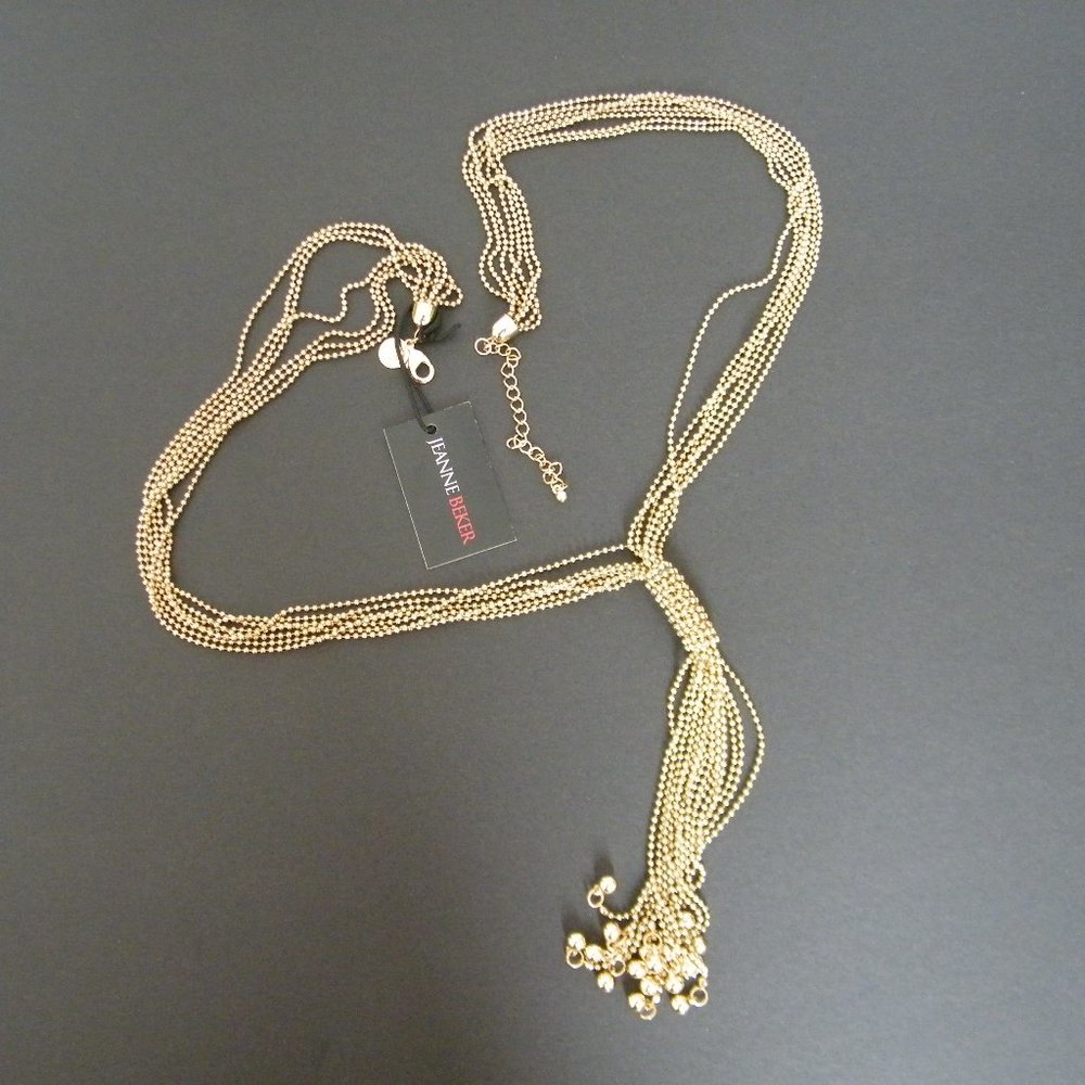 Jeanne Beker Gold Tone Tassel Necklace
